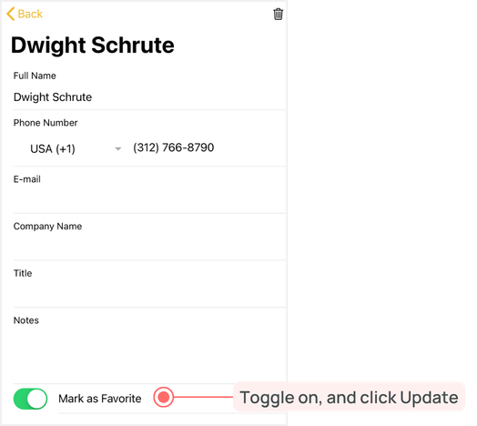 1. Contacts Marked as Favorite-how to transparent