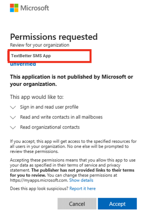 Microsoft Permissions for the Enterprise Portal