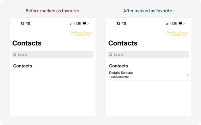 Before and After Contact List