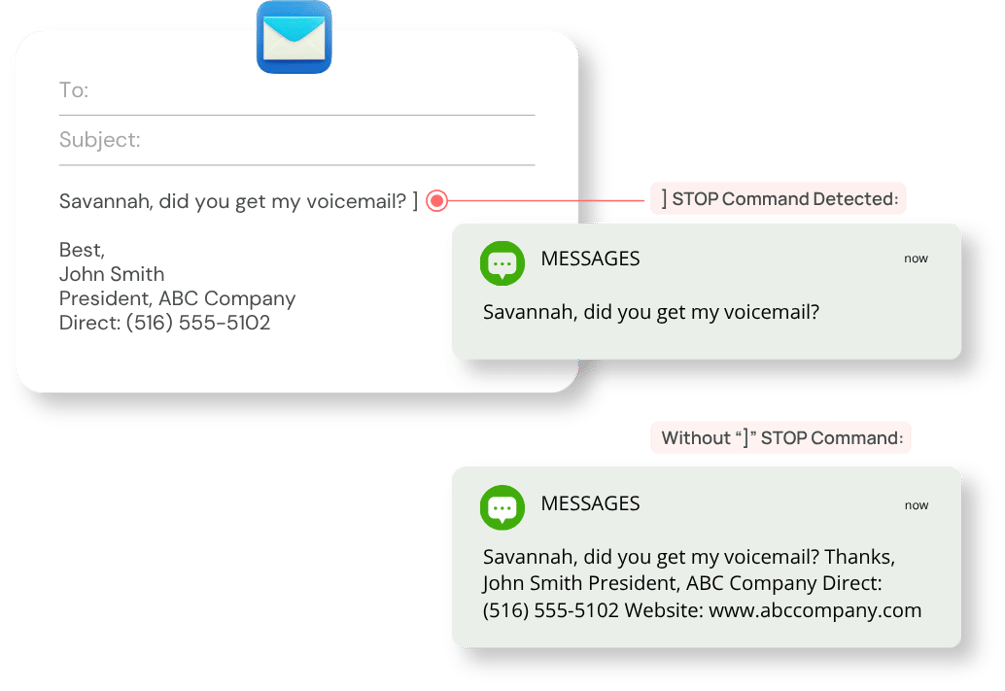 How to remove your email signature from text messages