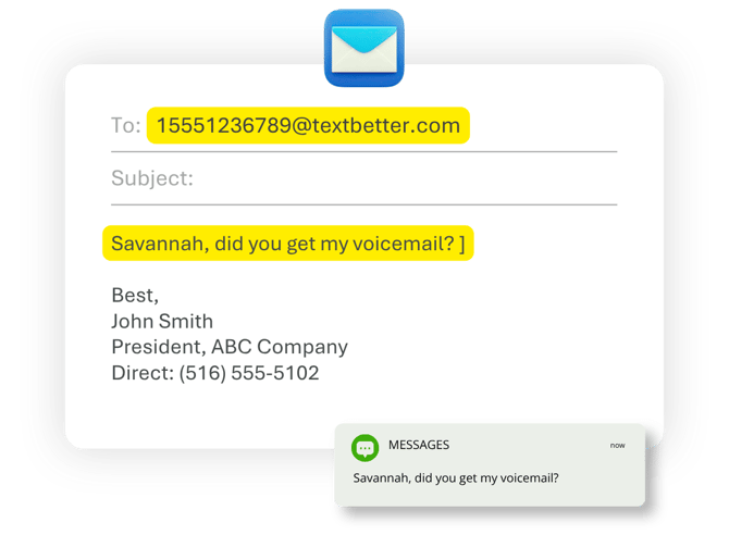 How to send texts via email
