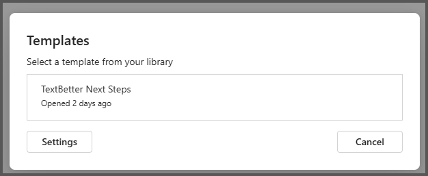 Select SMS Template for Email to Text