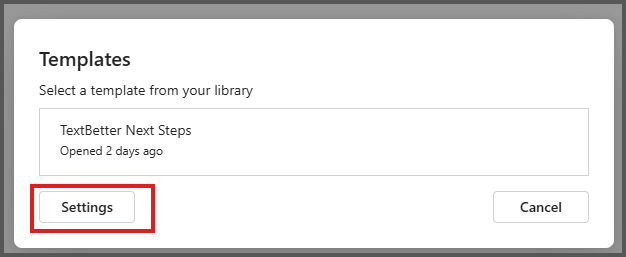 SMS Template Settings